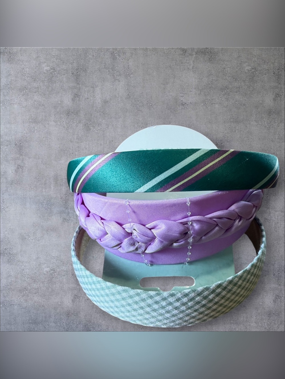 Lot Of 3 Fashion turban knot head band fabric covered grip teeth Variety Colors